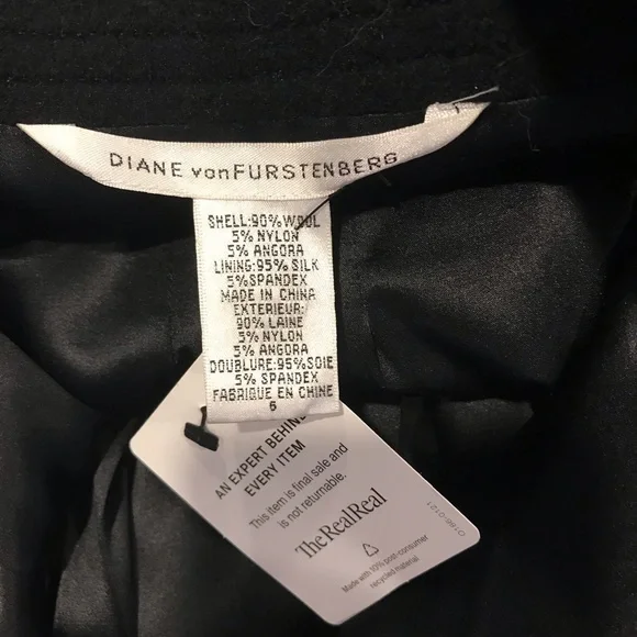 NWT Diane Von Furstenberg wool coat SZ 6 - Picture 8 of 16